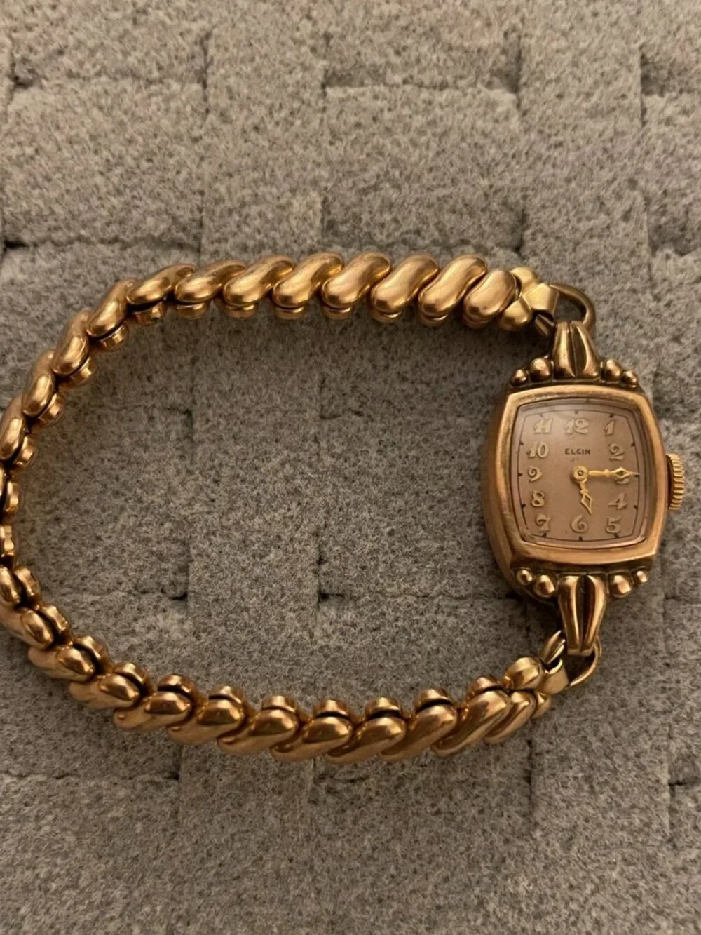 Vintage Gold Watch Elgin 1940s Deco Mid Century 10k Gold Filled Not Working